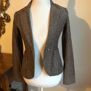 H&M Brown Tweed Blazer Jacket